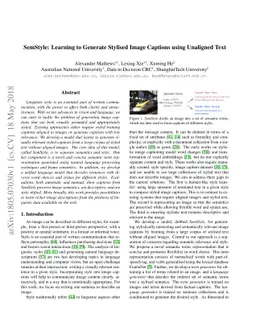 SemStyle: Learning to Generate Stylised Image Captions using Unaligned
  Text