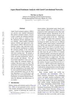 Aspect Based Sentiment Analysis with Gated Convolutional Networks