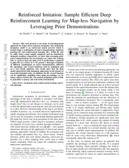 Reinforced Imitation: Sample Efficient Deep Reinforcement Learning for
  Map-less Navigation by Leveraging Prior Demonstrations