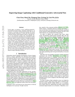 Improving Image Captioning with Conditional Generative Adversarial Nets