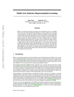 Multi-view Sentence Representation Learning