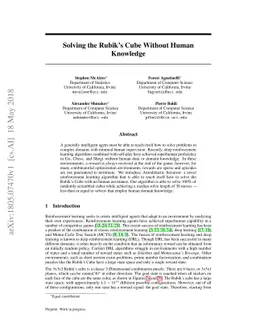 Solving the Rubik's Cube Without Human Knowledge