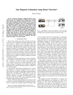Fast Disparity Estimation using Dense Networks