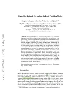 Free-rider Episode Screening via Dual Partition Model