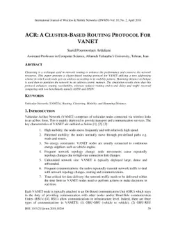 ACR: a cluster-based routing protocol for VANET
