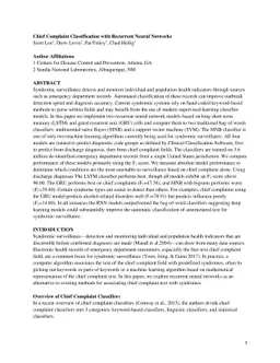 Chief complaint classification with recurrent neural networks