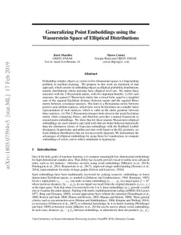 Generalizing Point Embeddings using the Wasserstein Space of Elliptical
  Distributions