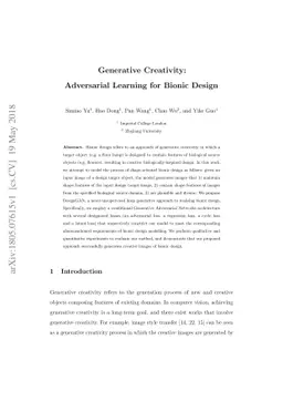 Generative Creativity: Adversarial Learning for Bionic Design