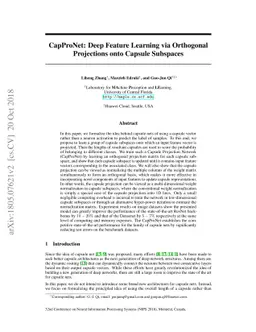 CapProNet: Deep Feature Learning via Orthogonal Projections onto Capsule
  Subspaces