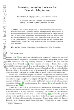 Learning Sampling Policies for Domain Adaptation