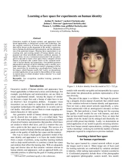 Learning a face space for experiments on human identity