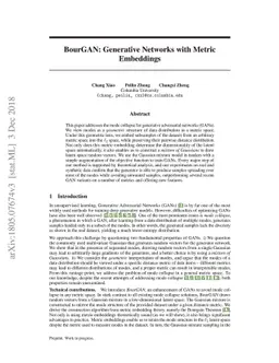 BourGAN: Generative Networks with Metric Embeddings