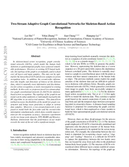 Two-Stream Adaptive Graph Convolutional Networks for Skeleton-Based
  Action Recognition