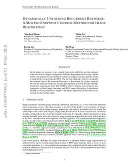 Dynamically Unfolding Recurrent Restorer: A Moving Endpoint Control
  Method for Image Restoration