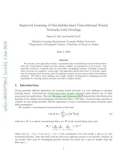 Improved Learning of One-hidden-layer Convolutional Neural Networks with
  Overlaps