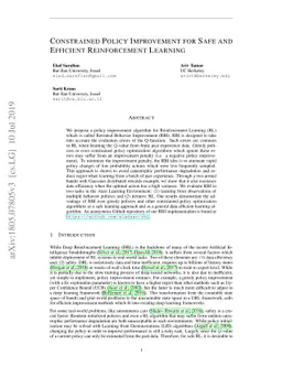 Constrained Policy Improvement for Safe and Efficient Reinforcement
  Learning