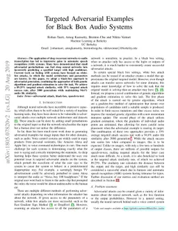 Targeted Adversarial Examples for Black Box Audio Systems