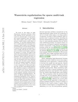 Wasserstein regularization for sparse multi-task regression