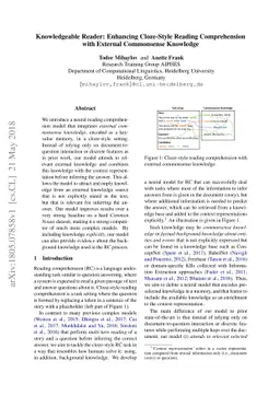 Knowledgeable Reader: Enhancing Cloze-Style Reading Comprehension with
  External Commonsense Knowledge