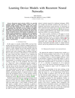 Learning Device Models with Recurrent Neural Networks
