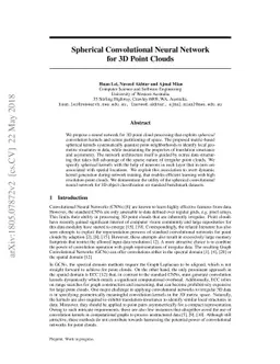 Spherical Convolutional Neural Network for 3D Point Clouds