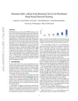 Parameter Hub: a Rack-Scale Parameter Server for Distributed Deep Neural
  Network Training