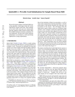 Quickshift++: Provably Good Initializations for Sample-Based Mean Shift