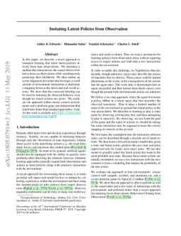 Imitating Latent Policies from Observation