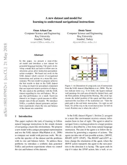 A new dataset and model for learning to understand navigational
  instructions