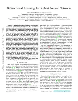 Bidirectional Learning for Robust Neural Networks
