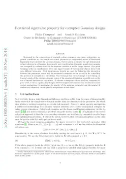 Restricted eigenvalue property for corrupted Gaussian designs