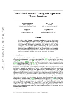 Faster Neural Network Training with Approximate Tensor Operations