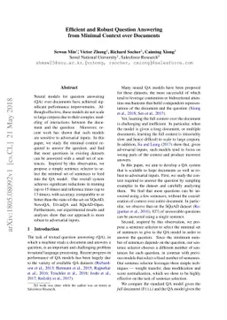 Efficient and Robust Question Answering from Minimal Context over
  Documents