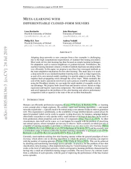 Meta-learning with differentiable closed-form solvers
