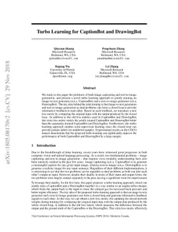 Turbo Learning for Captionbot and Drawingbot