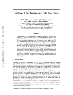 Masking: A New Perspective of Noisy Supervision