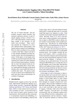 Morphosyntactic Tagging with a Meta-BiLSTM Model over Context Sensitive
  Token Encodings