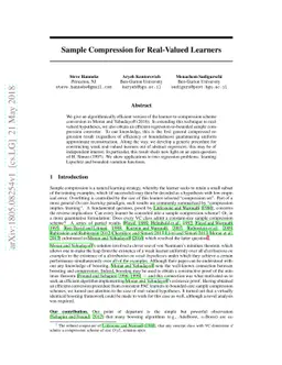 Sample Compression for Real-Valued Learners