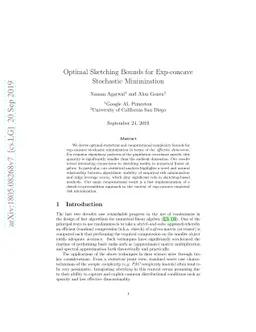 Optimal Sketching Bounds for Exp-concave Stochastic Minimization