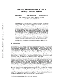 Learning What Information to Give in Partially Observed Domains