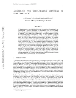Measuring and regularizing networks in function space