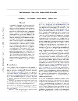 Self-Attention Generative Adversarial Networks