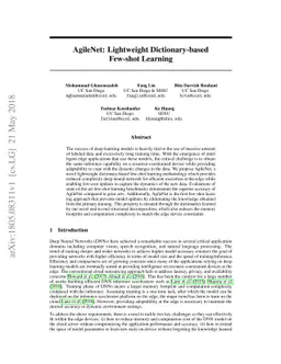 AgileNet: Lightweight Dictionary-based Few-shot Learning
