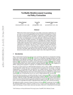 Verifiable Reinforcement Learning via Policy Extraction
