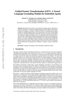 Guided Feature Transformation (GFT): A Neural Language Grounding Module
  for Embodied Agents