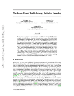 Maximum Causal Tsallis Entropy Imitation Learning