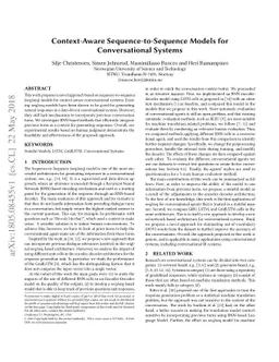 Context-Aware Sequence-to-Sequence Models for Conversational Systems