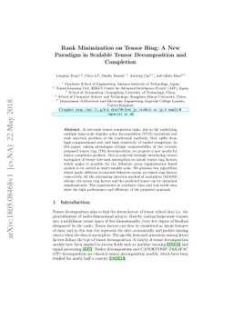 Rank Minimization on Tensor Ring: A New Paradigm in Scalable Tensor
  Decomposition and Completion