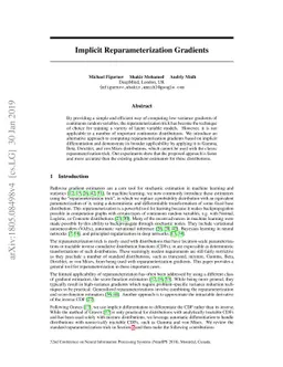 Implicit Reparameterization Gradients