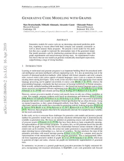 Generative Code Modeling with Graphs